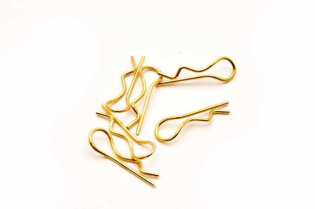 Hobao 84134 clips carrosserie RC gold lot de 6