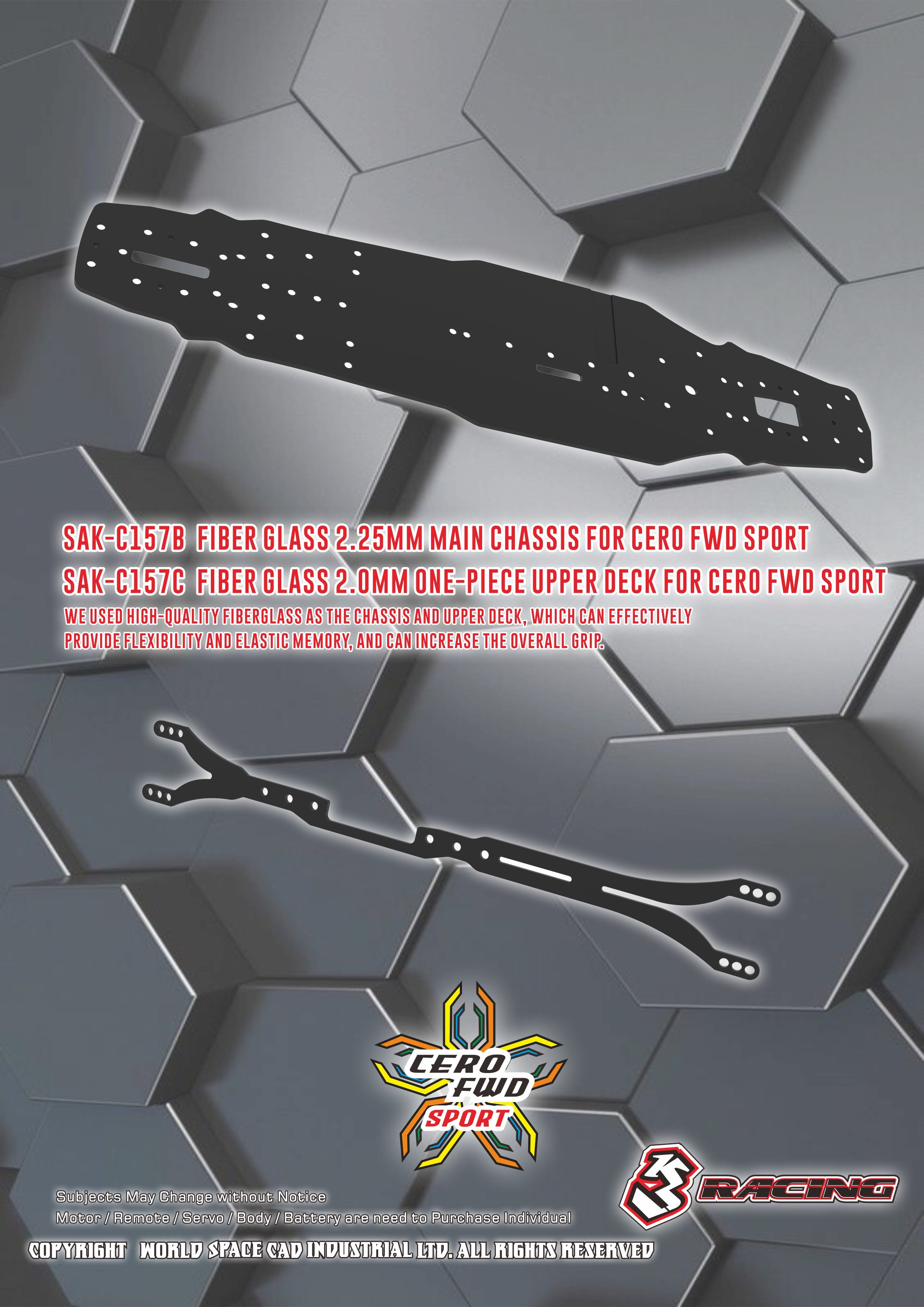 3Racing KIT-CERO FWD Sport Châssis Touring 1/10 Traction