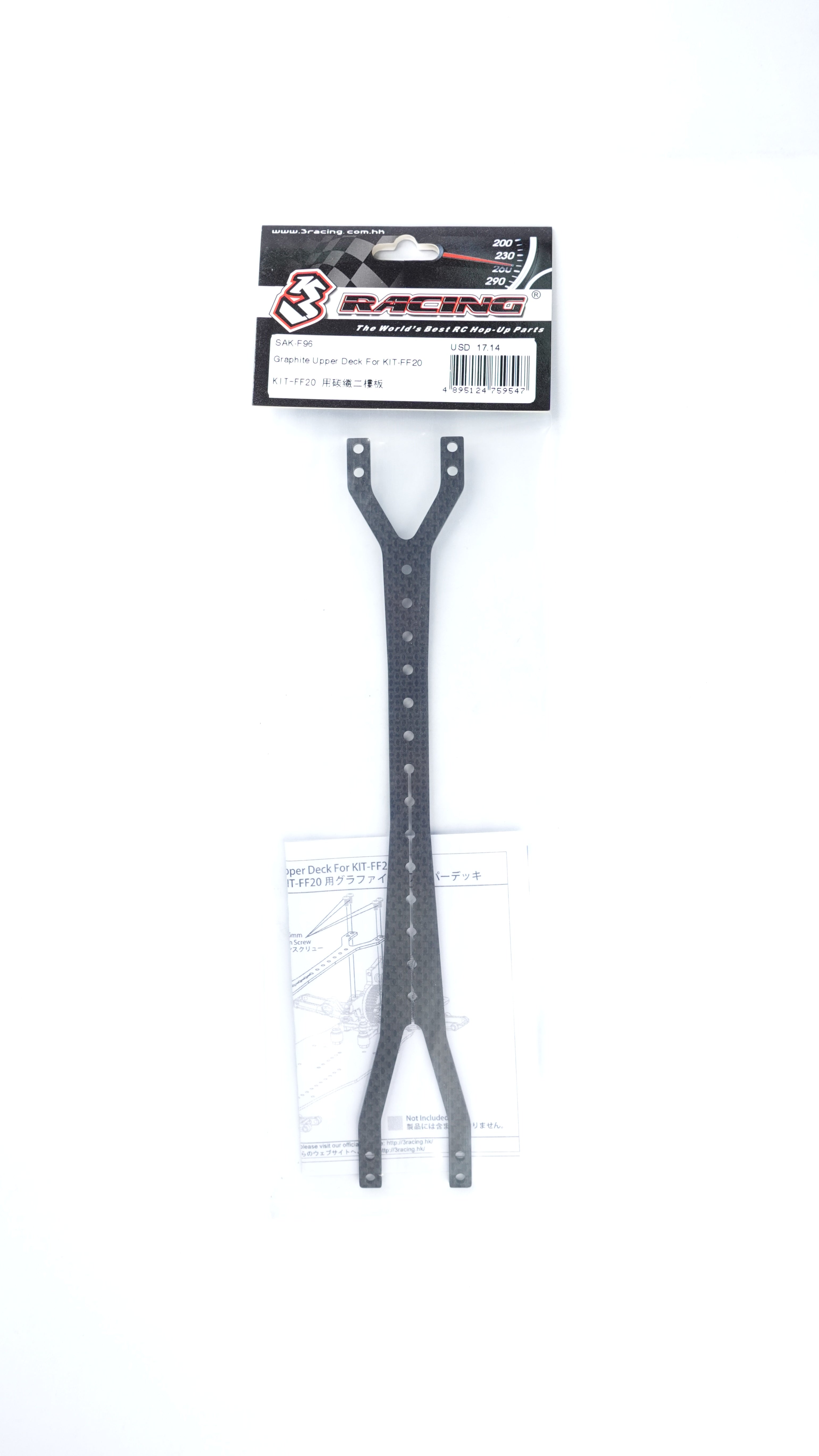 3Racing Sakura SAK-F96 Platine Supérieure Graphite FF20