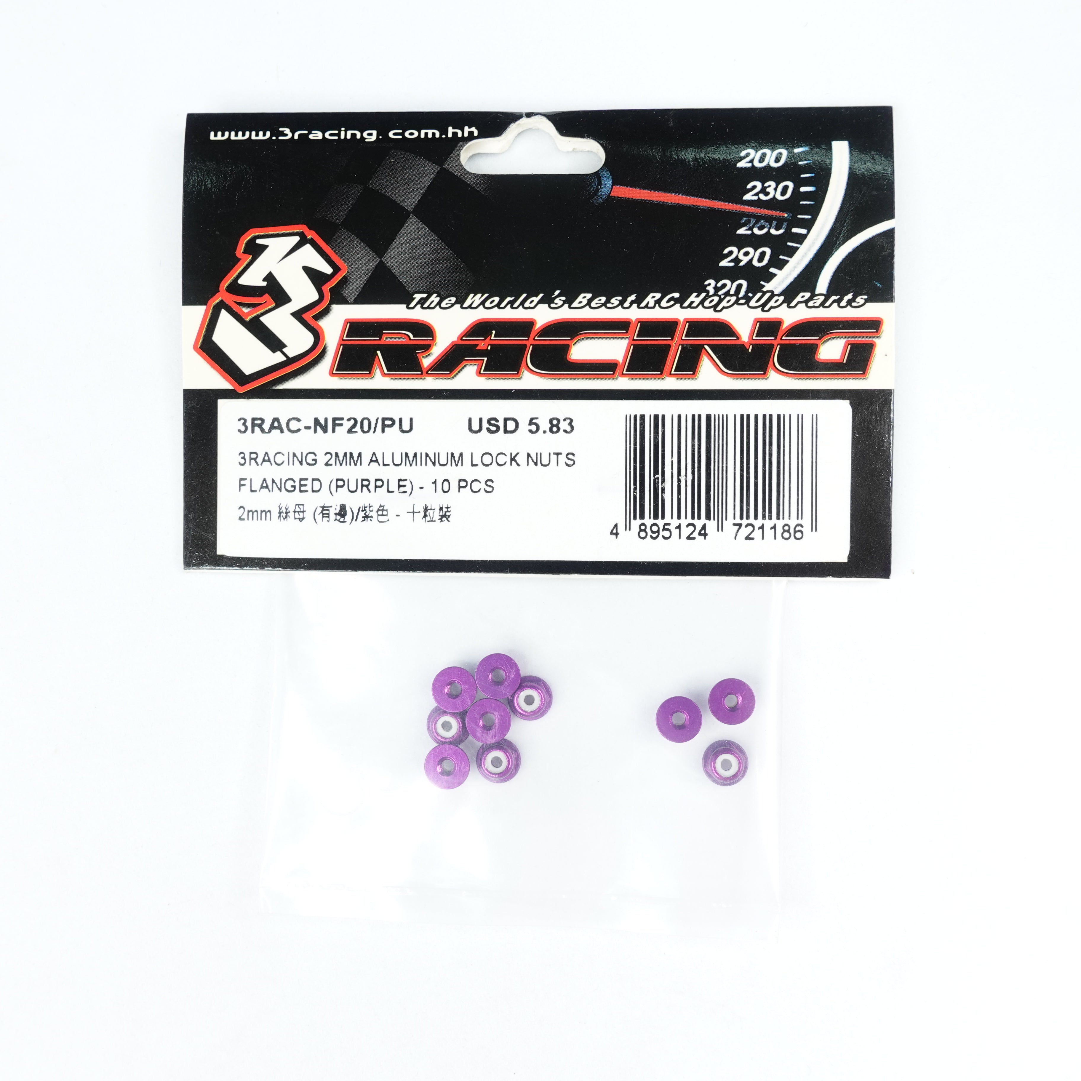 3Racing PARTS 3RAC-NF20 écrous frein alu 2mmx10 bleu clair