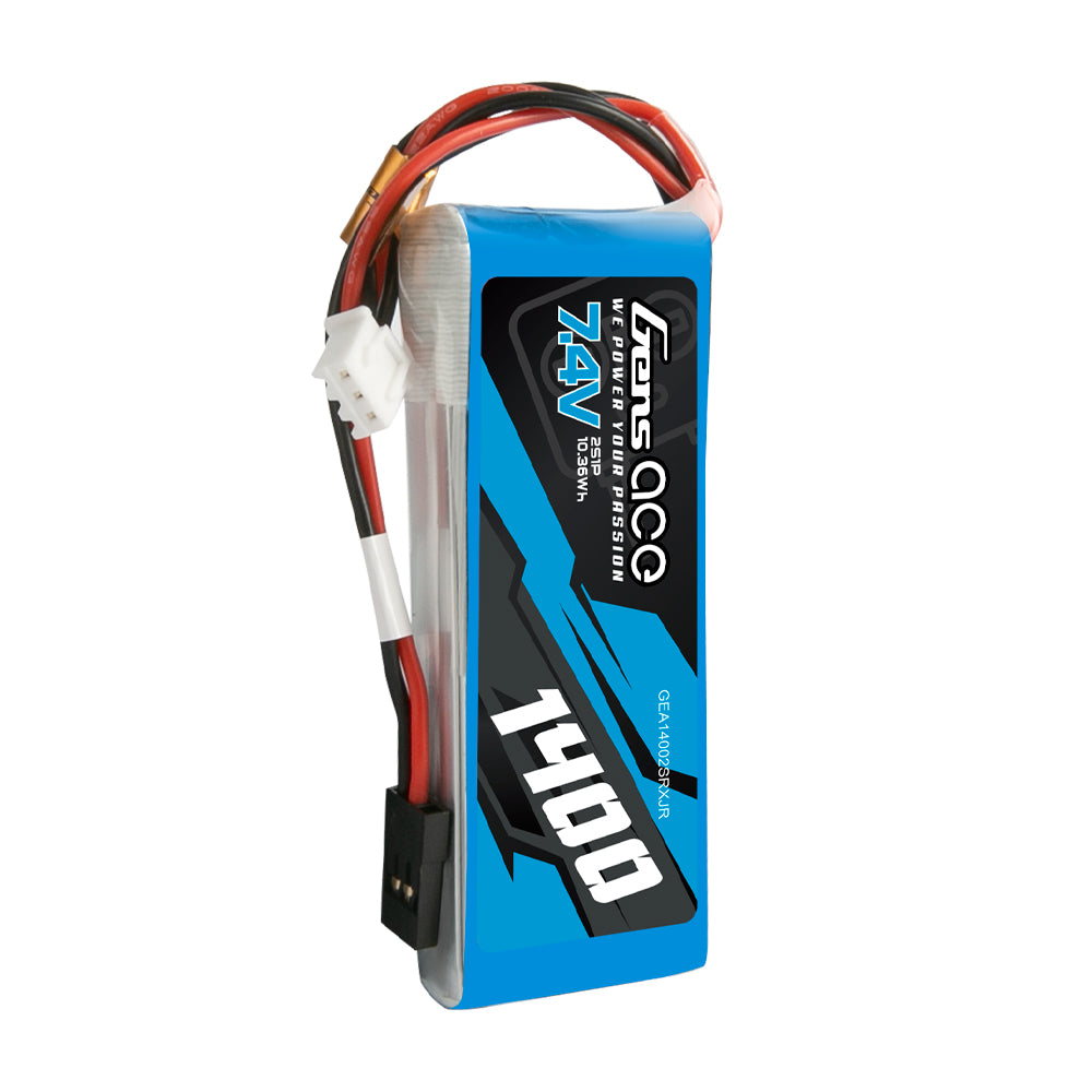Gens Ace batterie émetteur 1400mAh 2S 7.4V prise JR