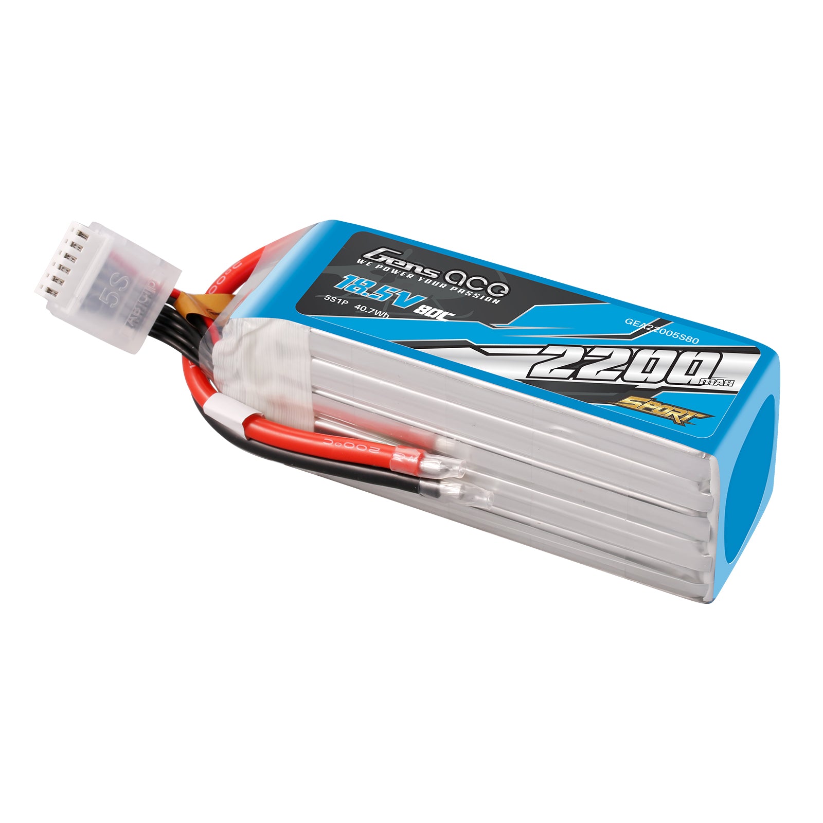 Gens Ace Sport Series 2200mAh 5S batterie LiPo 18.5V 80C