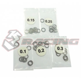 3Racing Parts cales inox 3 mm 0.1-0.3 mm 50 pcs