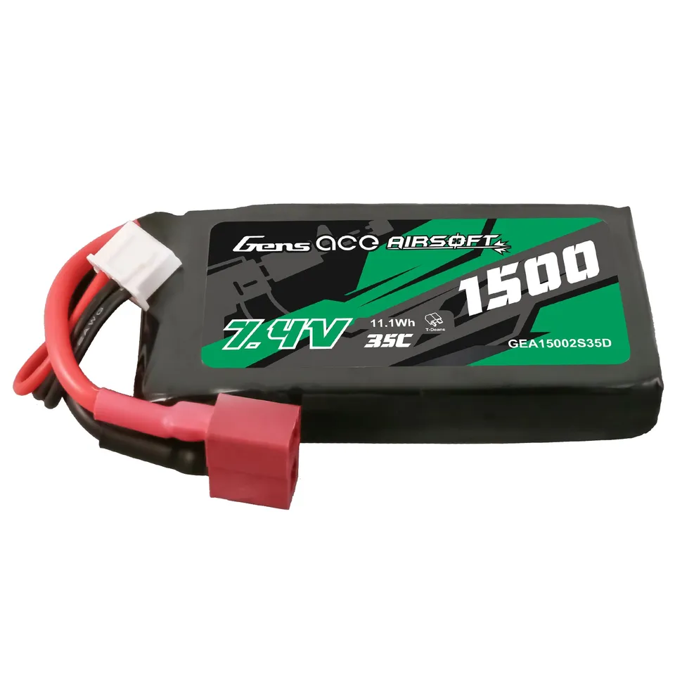 Gens Ace Airsoft Battery 1500mAh 2S 35C 7.4V batterie lipo Deans