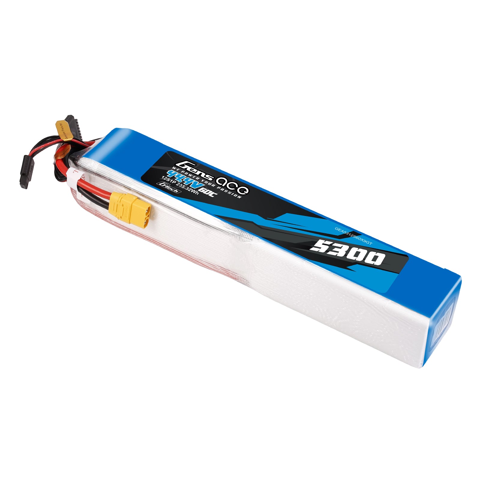 Gens Ace 5300mAh 12S 60C batterie LiPo 44,4V XT90 héli