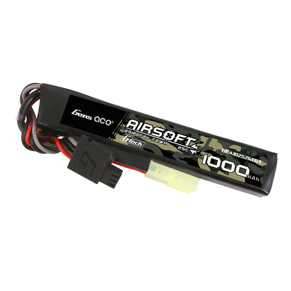 Gens Ace Airsoft Battery 1000mAh 2S batterie lipo 7.4V Tamiya