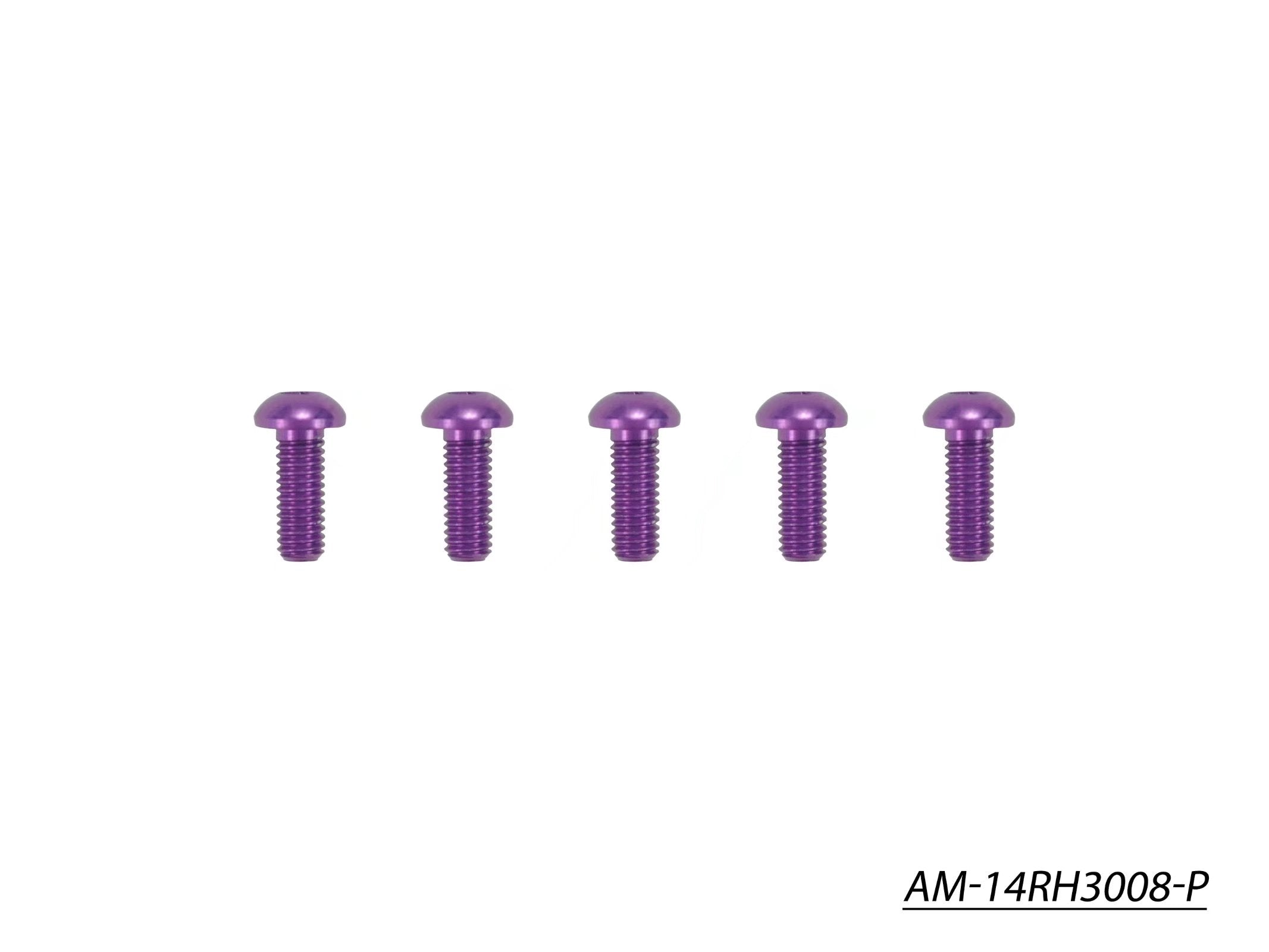 Arrowmax vis alu M3x8 tête ronde violet lot 5 7075