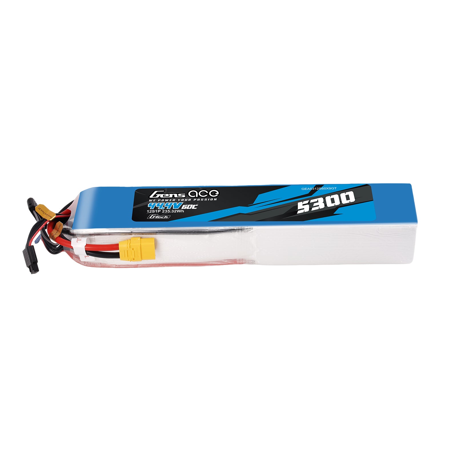 Gens Ace 5300mAh 12S 60C batterie LiPo 44,4V XT90 héli