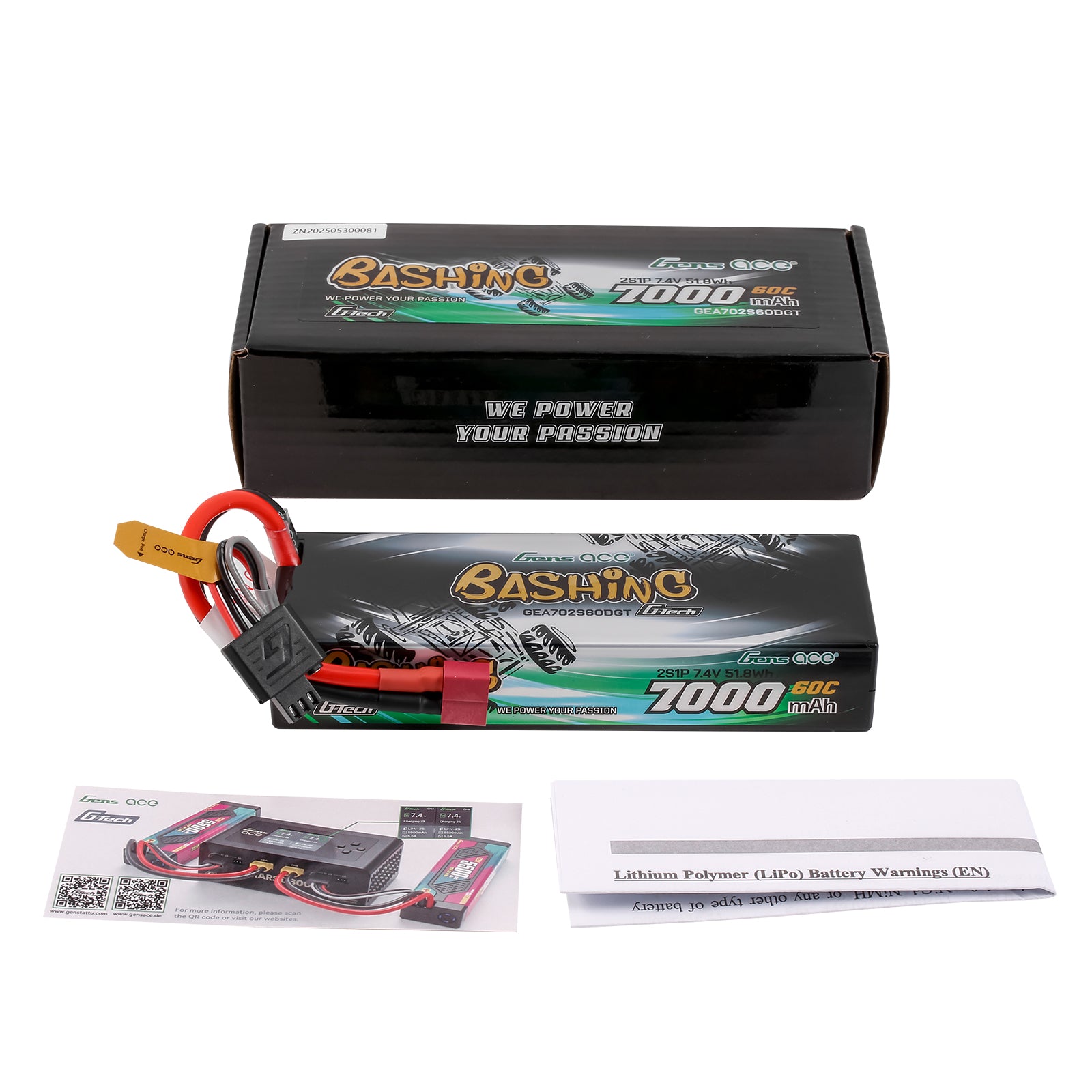 Gens Ace Bashing 7000mAh 2S Batterie LiPo 7,4V Deans