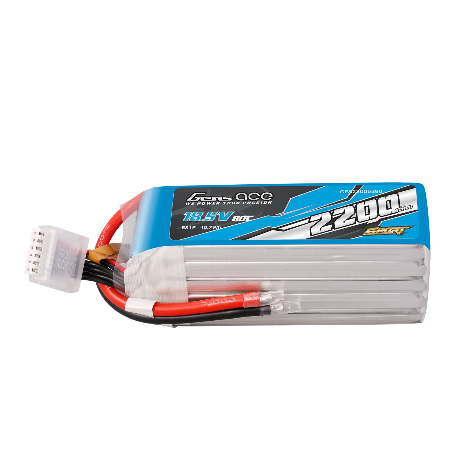 Gens Ace Sport Series 2200mAh 5S batterie LiPo 18.5V 80C