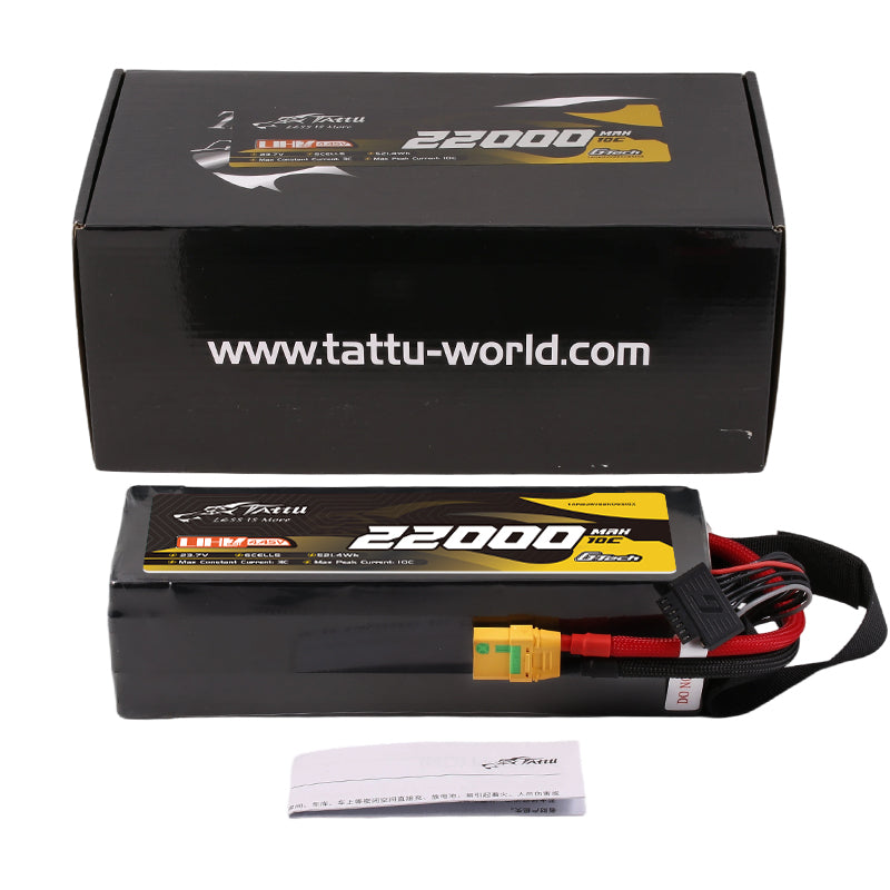 Tattu Semi-Solid Batterie UHV 6S 22000mAh 23.7V XT90S