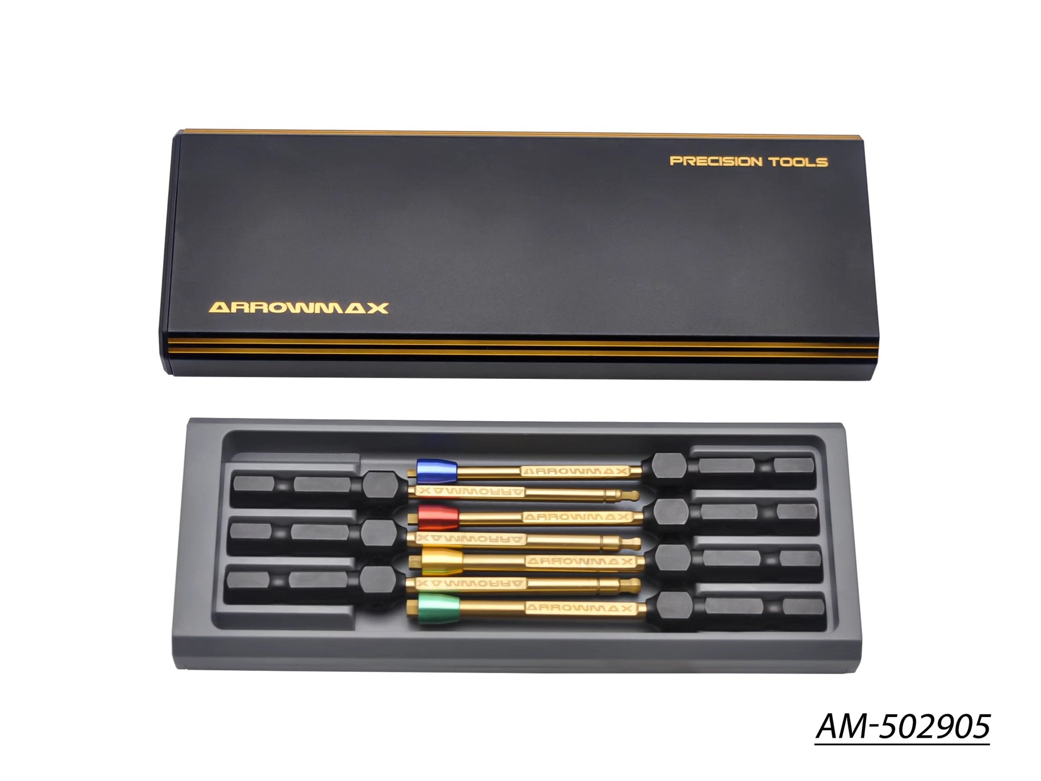 Arrowmax Kit 7 Embouts Power Tool Alu Noir Doré AM-502905
