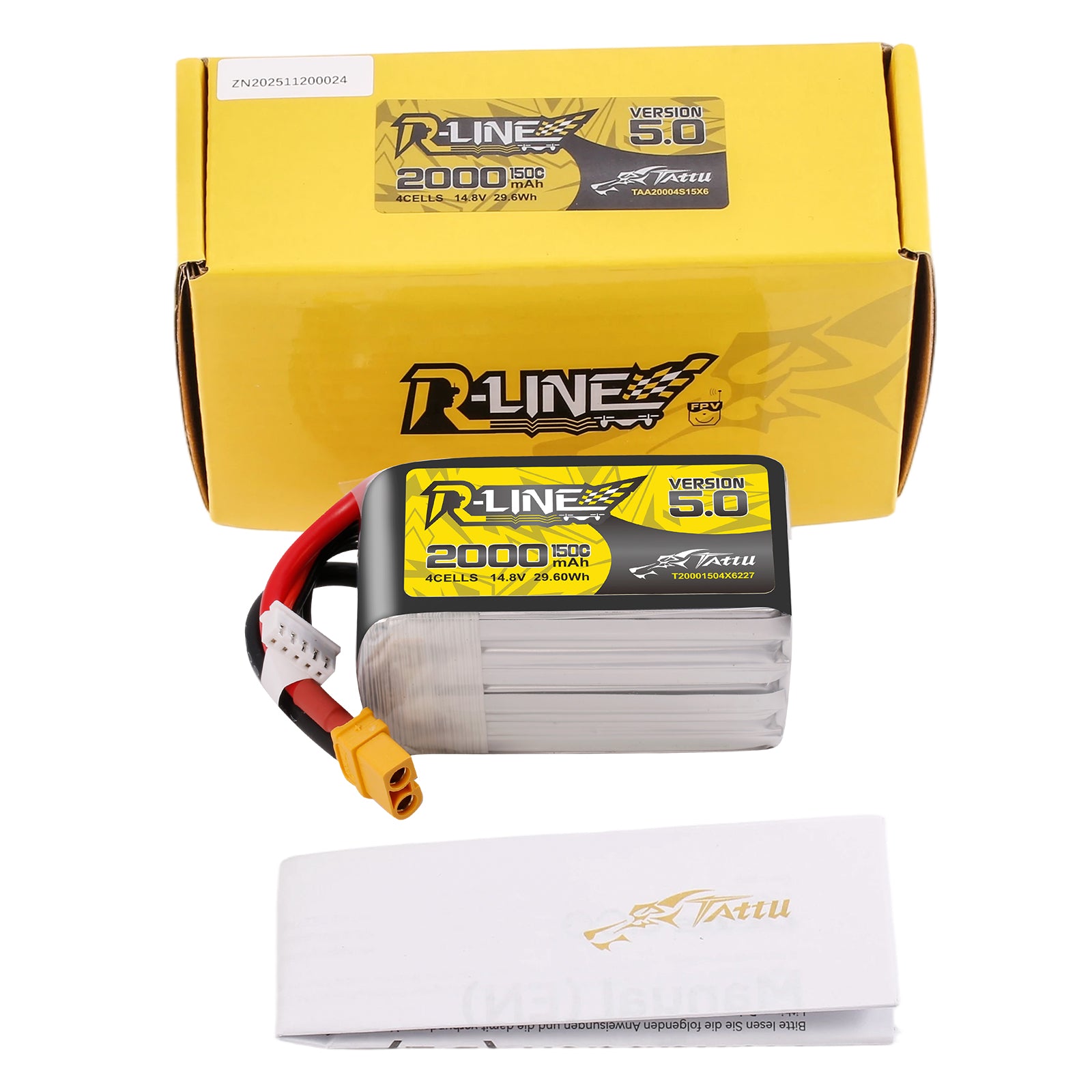 Tattu R-Line Batterie LiPo 2000mAh 4S 150C XT60 V5.0
