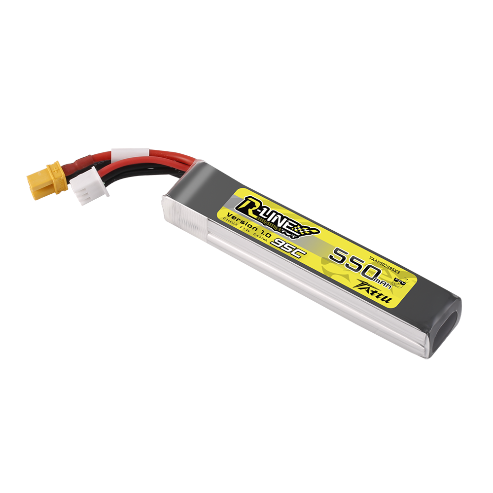 Tattu R-Line 550mAh 2S 95C batterie LiPo 7,4V Long