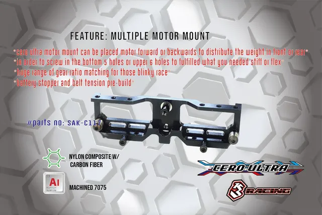 3Racing Cero SAK-C117 support moteur aluminium