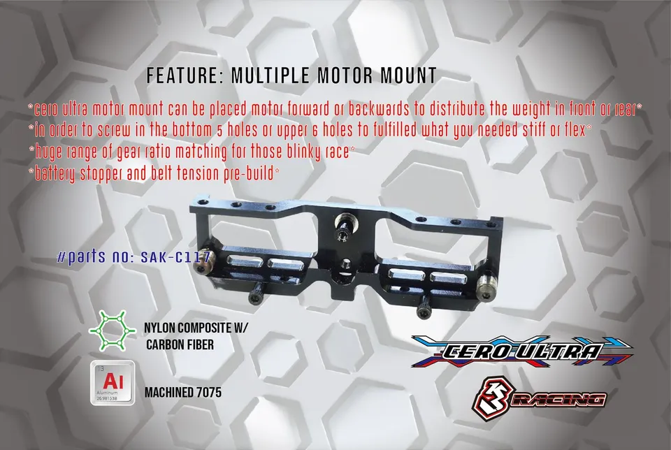 3Racing Cero SAK-C117 support moteur aluminium