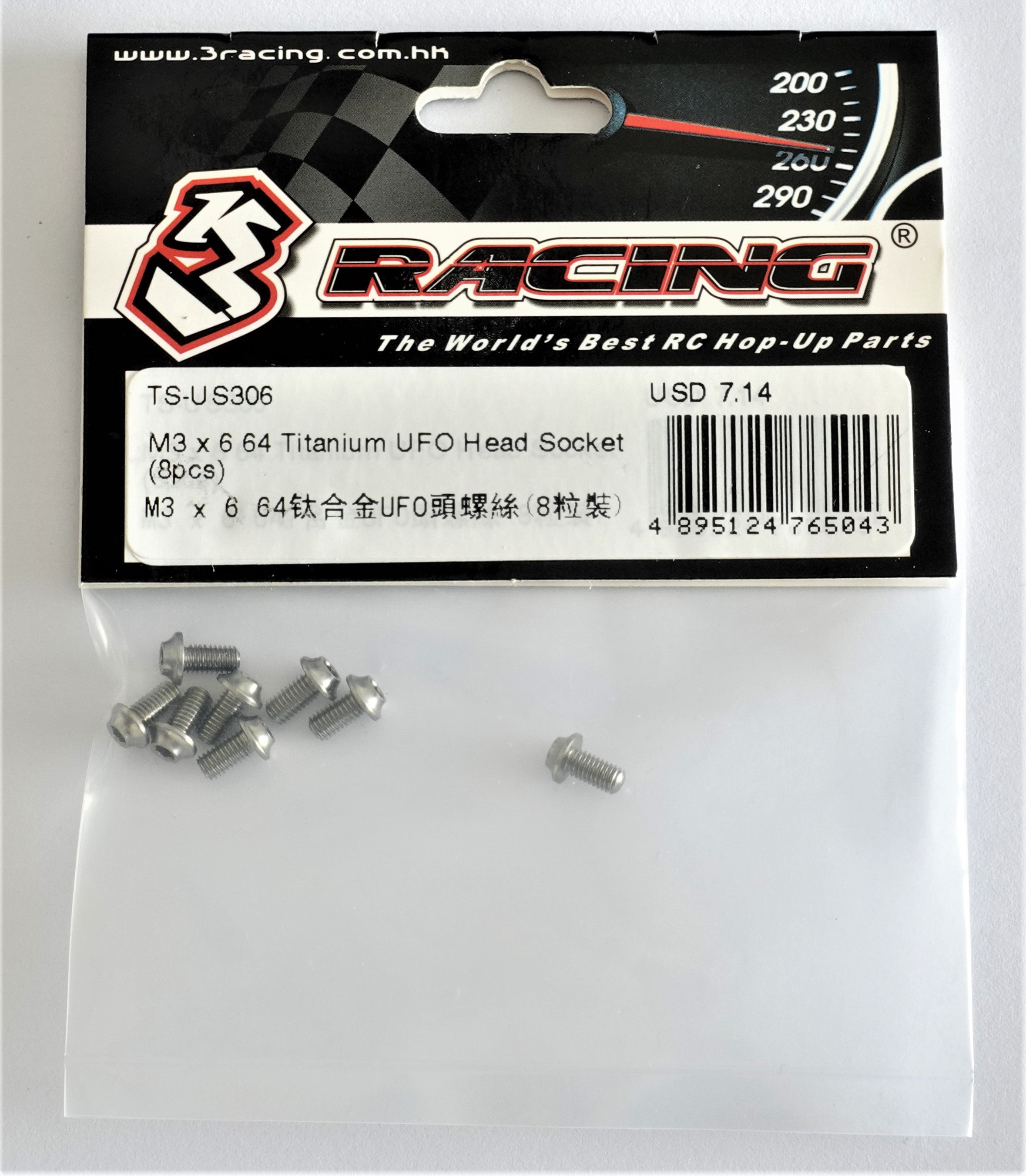 3Racing Parts vis titane UFO 8 mm x8 pour Cero