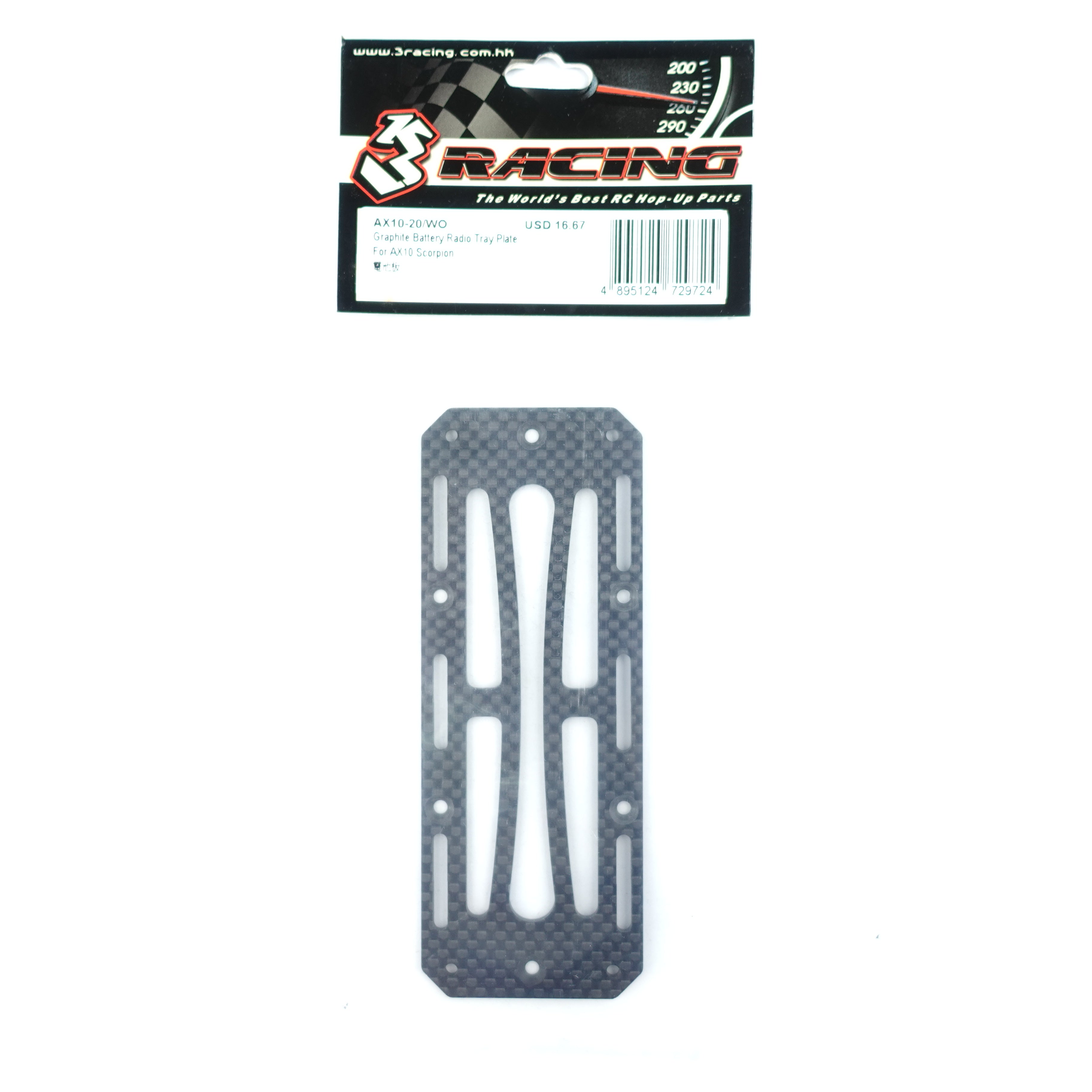 3Racing AX10-20/WO Platine Batterie Radio Graphite AX10