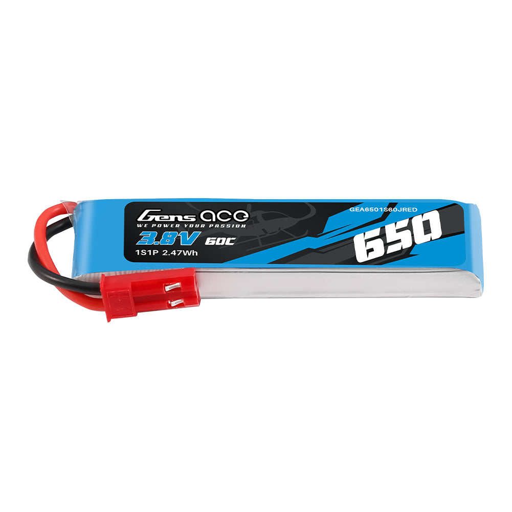 Gens Ace Classic 650mAh 1S batterie LiPo HV 3.8V 60C JST