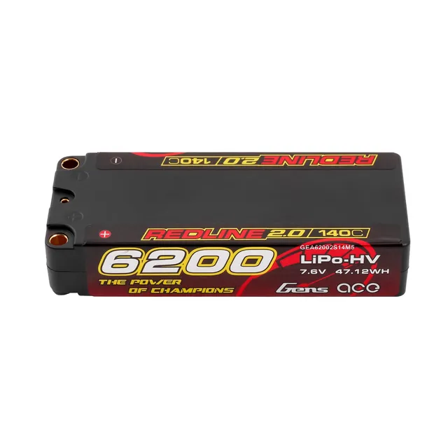 Gens Ace Redline 2.0 6200mAh 2S batterie LiPo 140C 7.6V HV