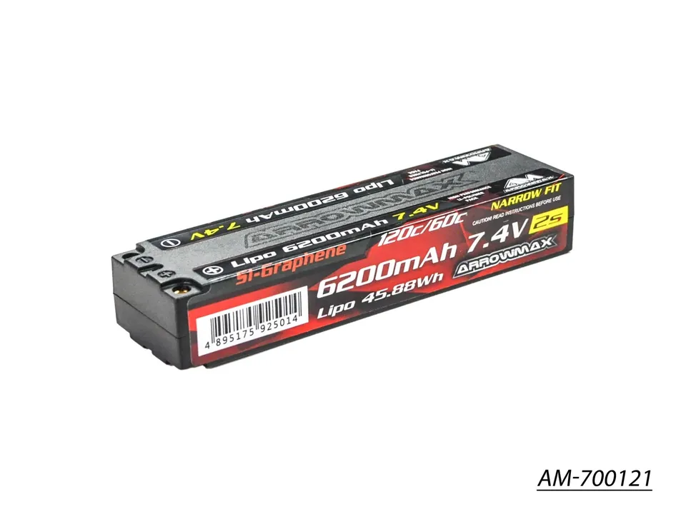 Arrowmax 2S LiPo Batterie 6200mAh TC Narrow AM-700121