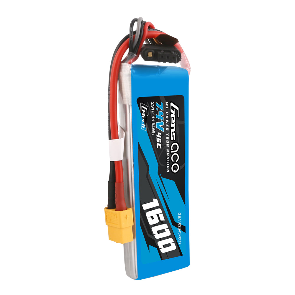Gens Ace Car Classic 1600mAh 2S 45C batterie LiPo XT60