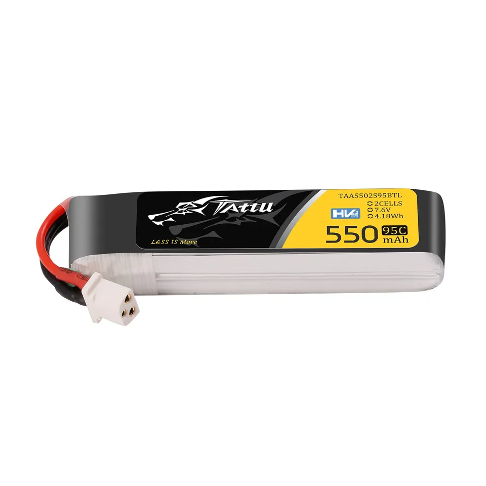 Tattu 550mAh 2S 95C 7,6V batterie LiPo HV BT3.0