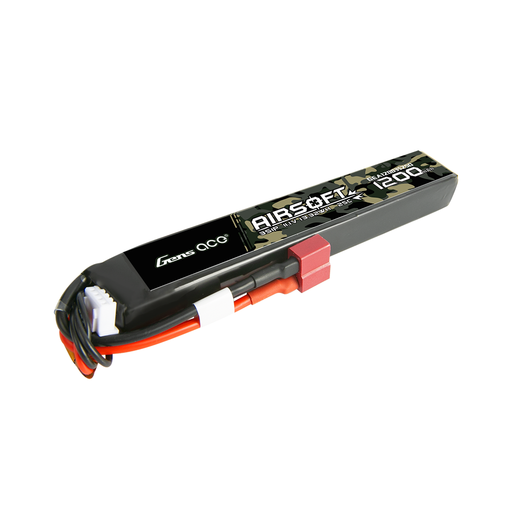Gens Ace Airsoft Battery lipo 1200mAh 3S 11.1V 25C Deans