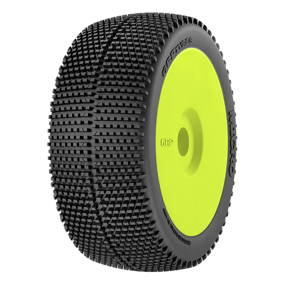 GRP 1:8 Buggy Micro N35 pneus collés jaune x2 grip