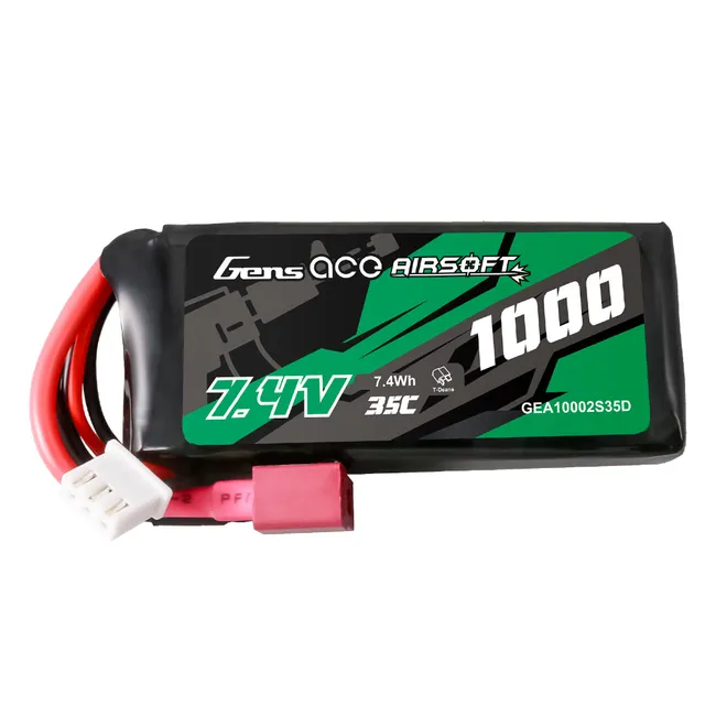 Gens Ace Airsoft 1000mAh 2S 7.4V batterie LiPo Deans