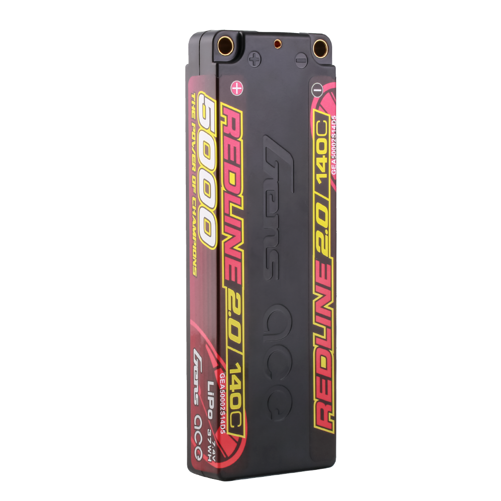 Gens Ace Redline 2.0 5000mAh 2S 140C batterie LiPo 7.4V hardcase