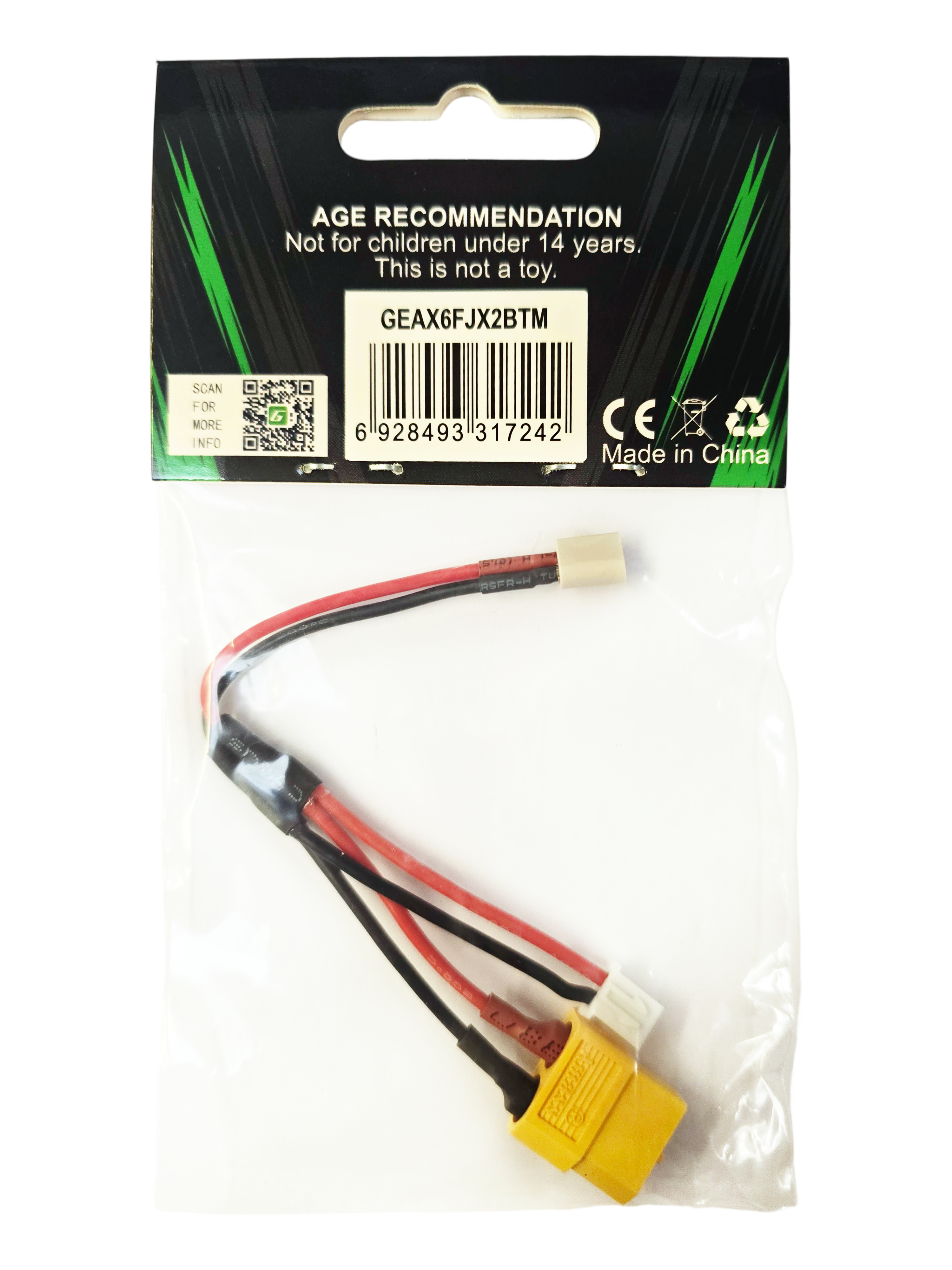 Gens Ace adaptateur XT60 femelle vers BT2.0 100mm