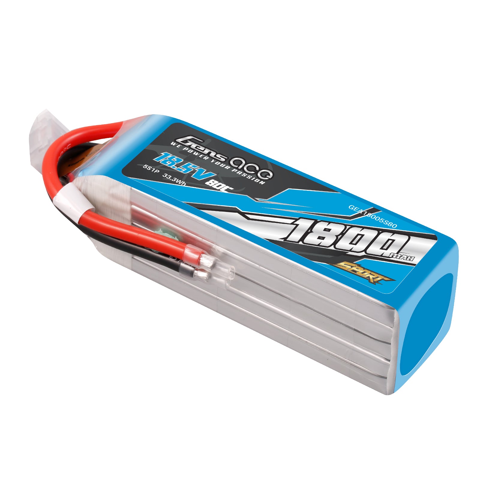 Gens Ace Sport 1800mAh 5S batterie LiPo 18.5V 80C F5B