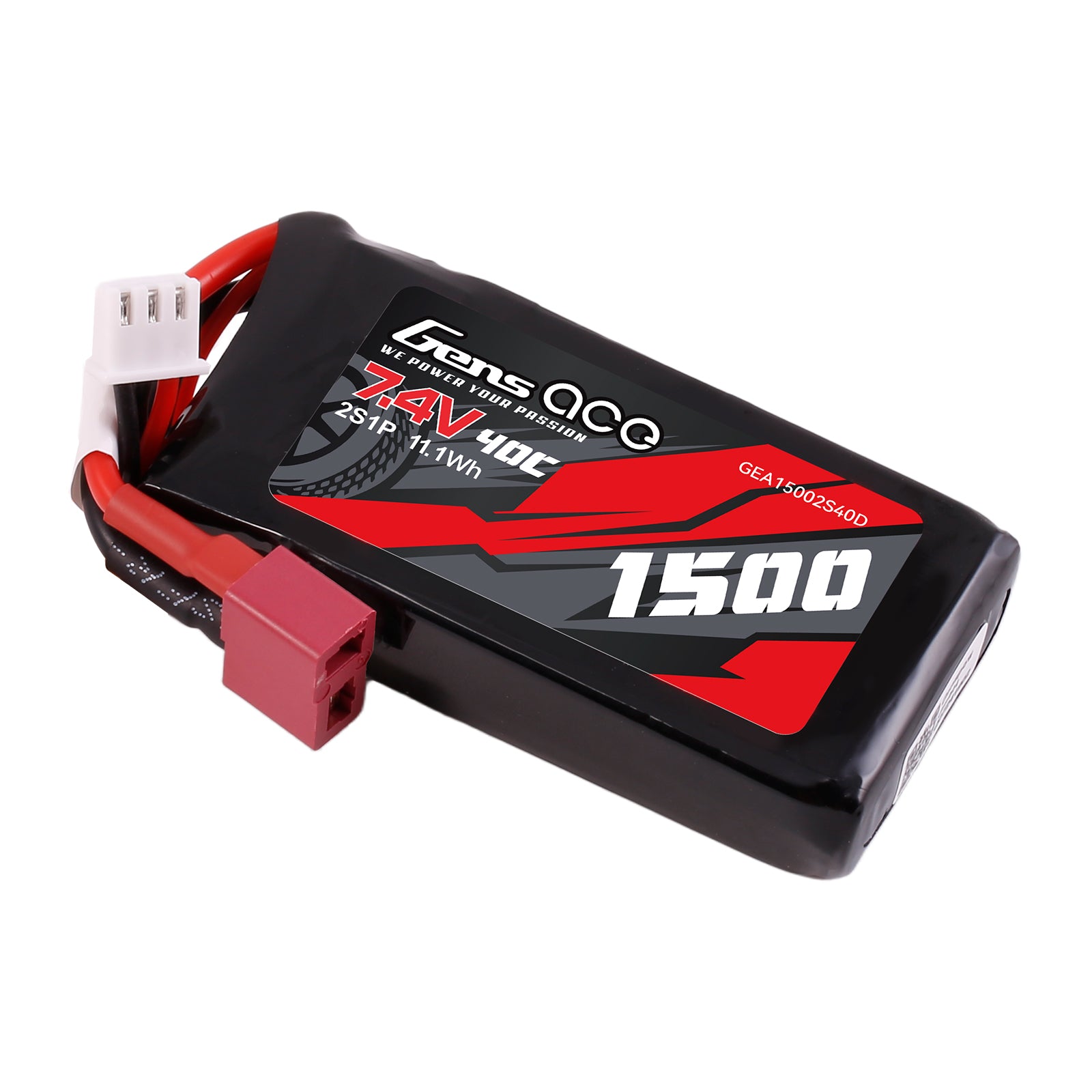 Gens Ace Car Classic 1500mAh 2S batterie LiPo Deans