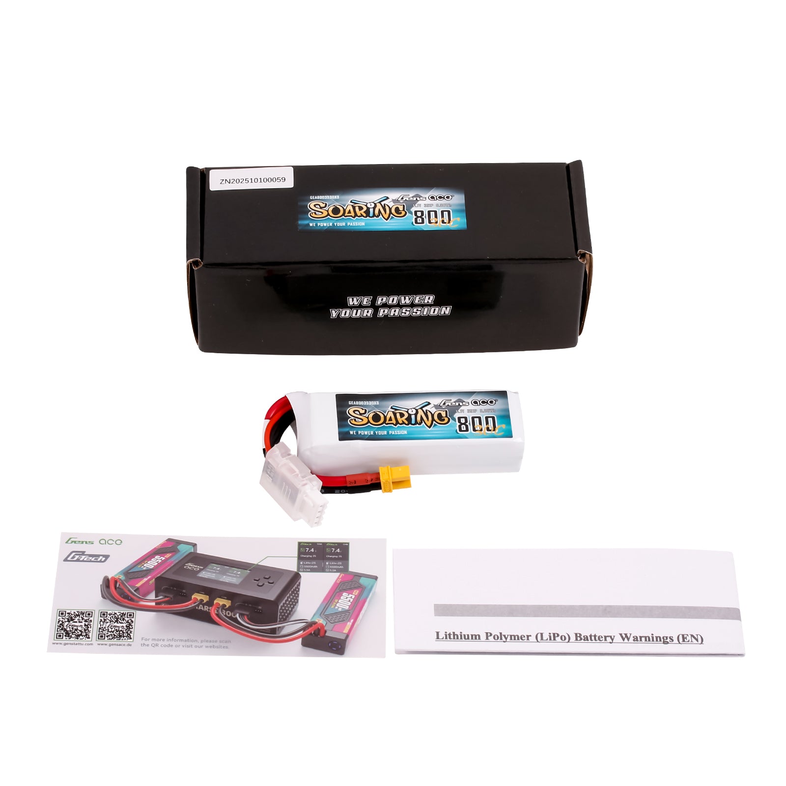 Gens Ace Air Classic 800mAh 3S batterie LiPo 30C XT30