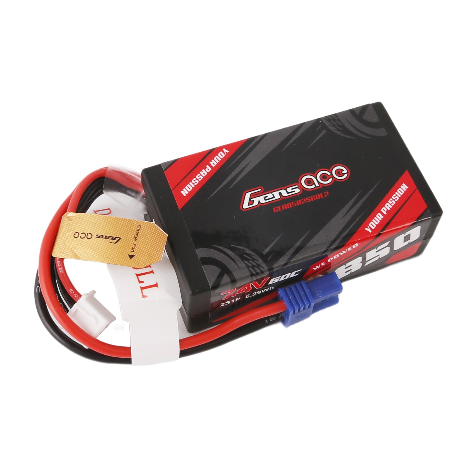 Gens Ace Car Classic 850mAh 2S 60C batterie LiPo 7.4V EC2