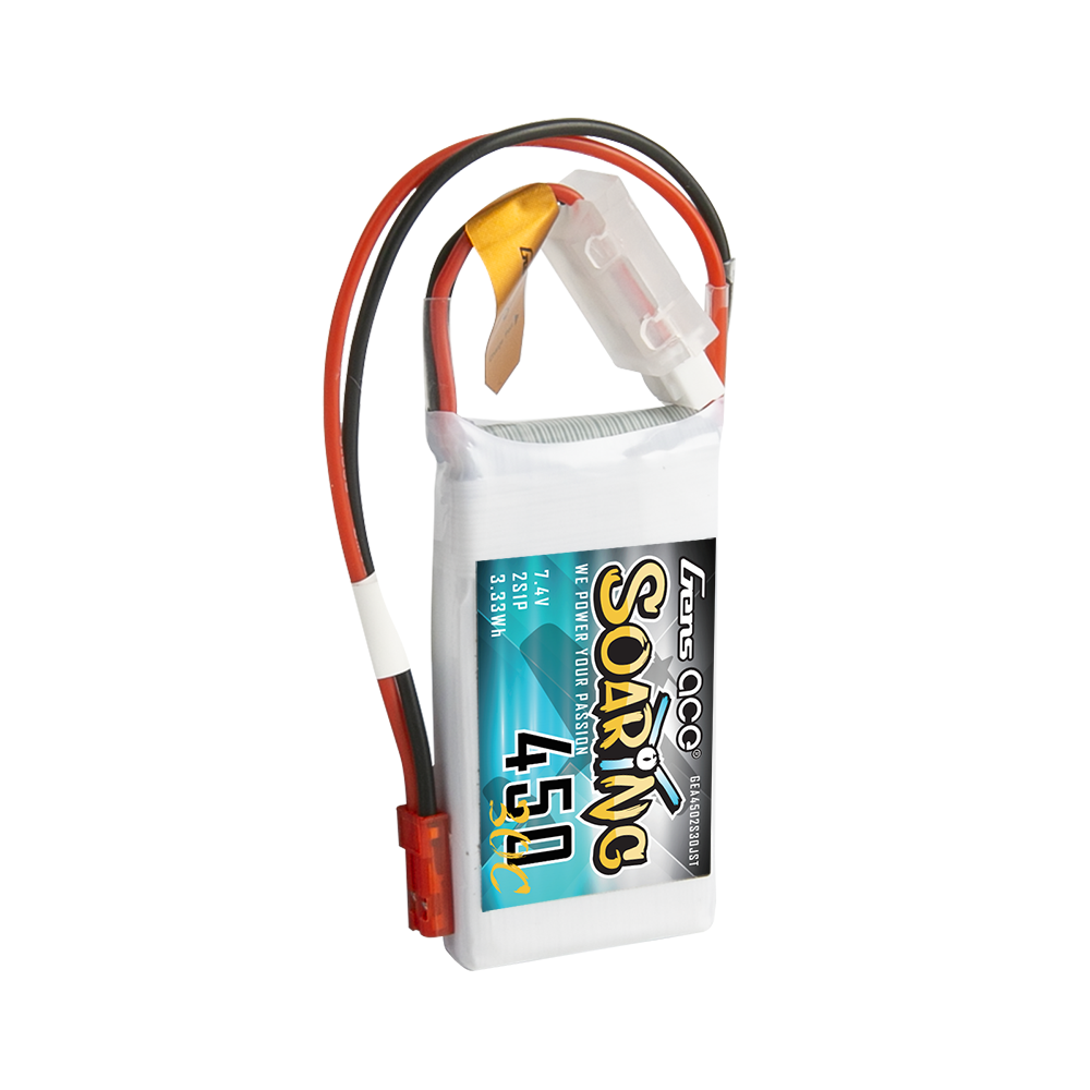 Gens Ace Soaring 450mAh 2S batterie LiPo 30C 7.4V JST