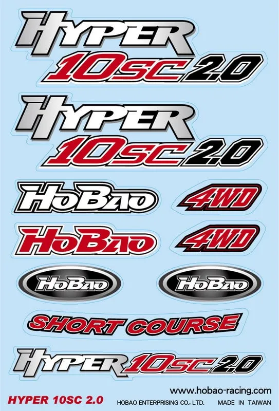 Hobao Hyper SC 2.0 décal 11414 planche stickers carrosserie