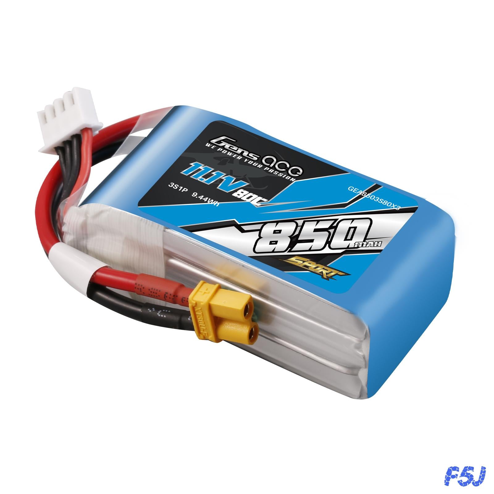 Gens Ace Sport 850mAh 3S 11.1V batterie LiPo 80C XT30