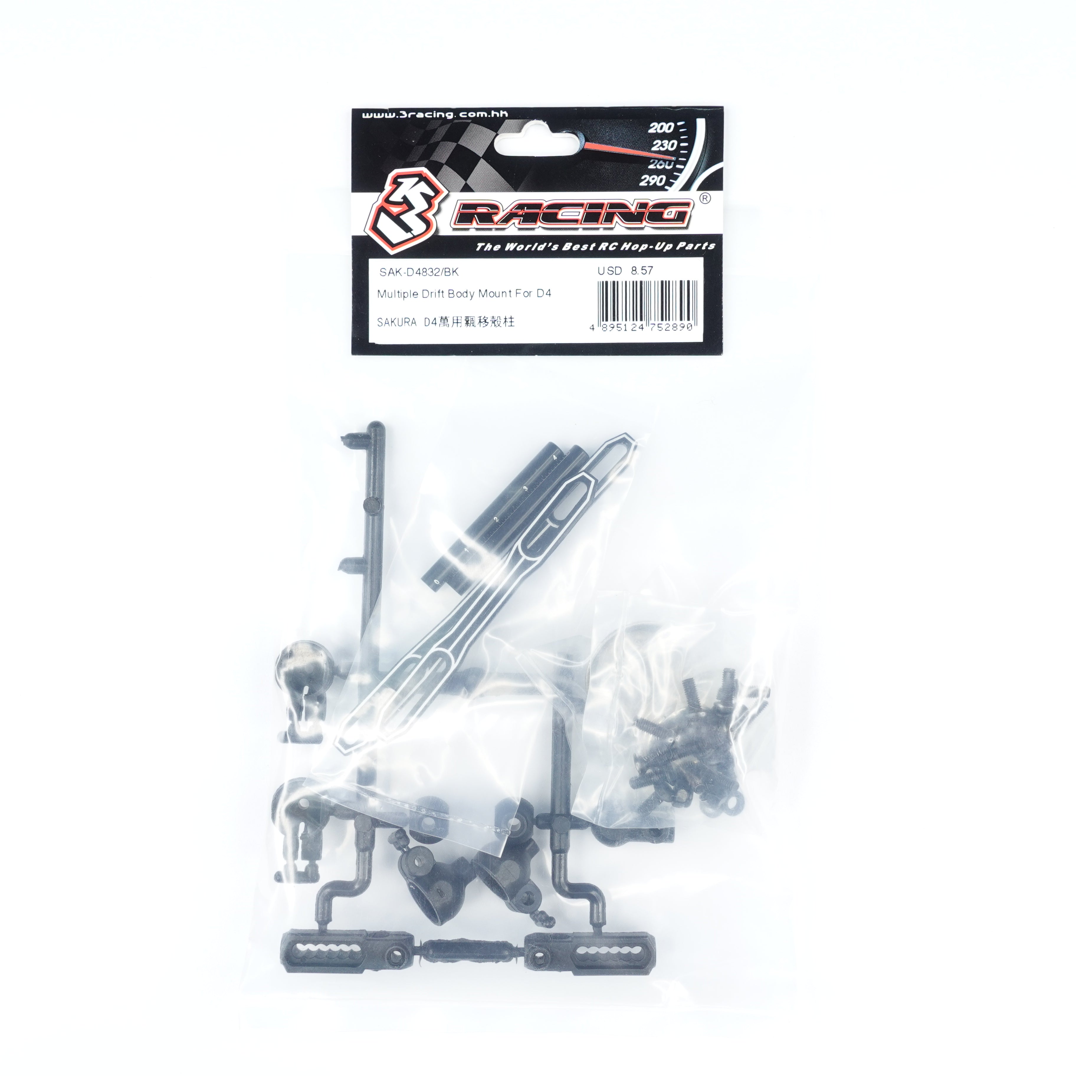 3Racing Sakura D4 support carrosserie drift noir