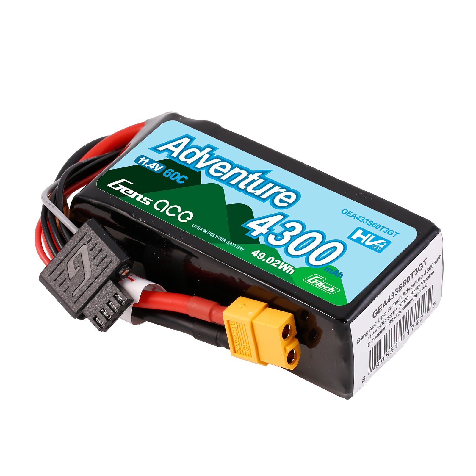Gens Ace Adventure 4300mAh 3S 60C Batterie Lipo 11.4V XT60