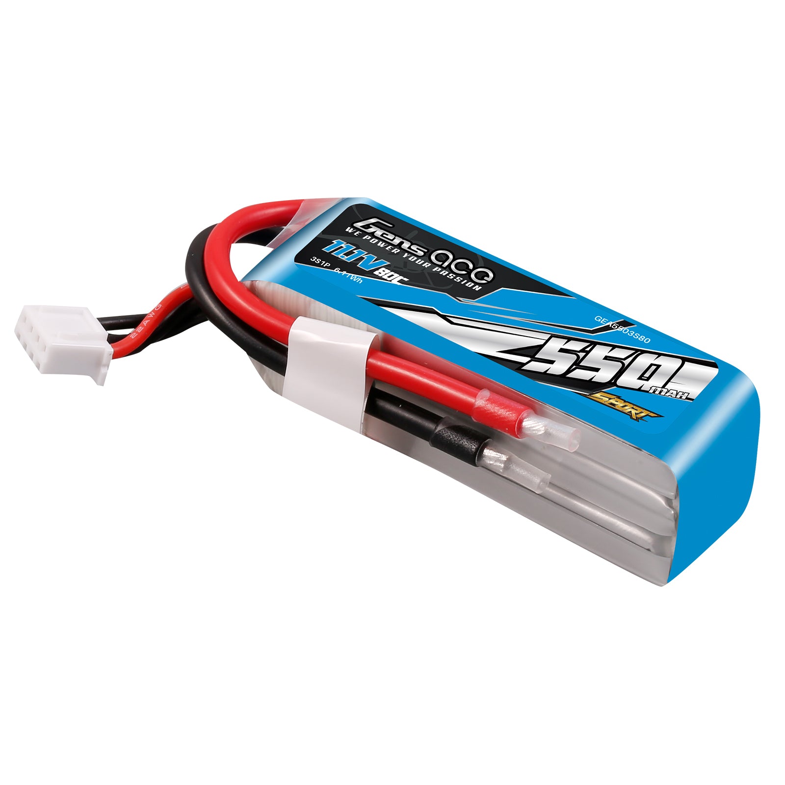 Gens Ace Sport 550mAh 3S 80C batterie LiPo 11.1V F5J