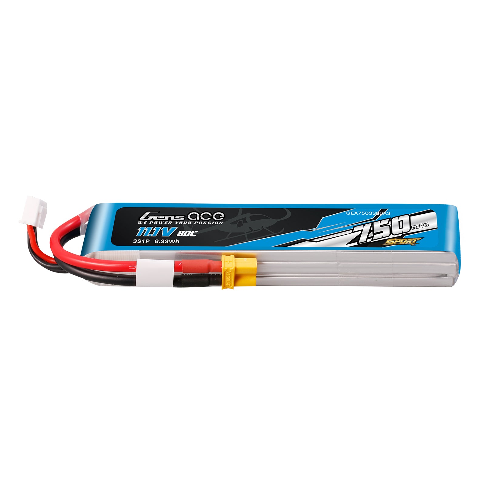 Gens Ace Sport 750mAh 3S batterie LiPo 80C XT30