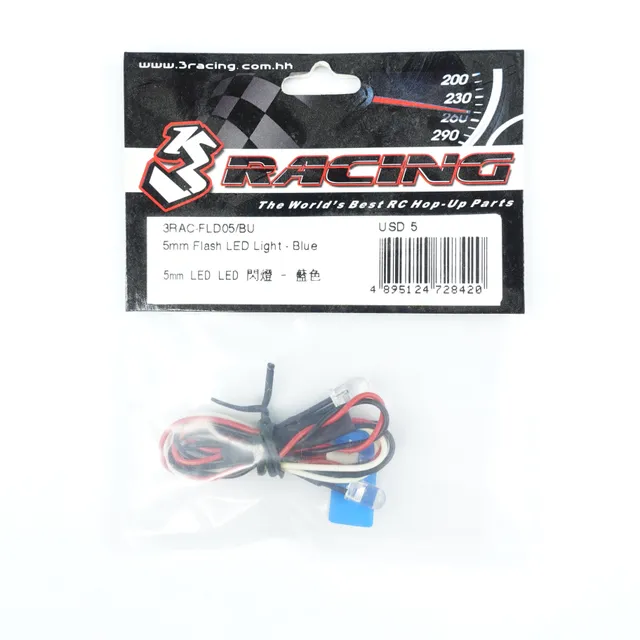3Racing LED flash 5mm bleue pour carrosserie RC