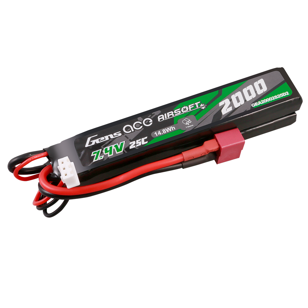 Gens ace Airsoft 2000mAh 2S batterie lipo Saddle Deans