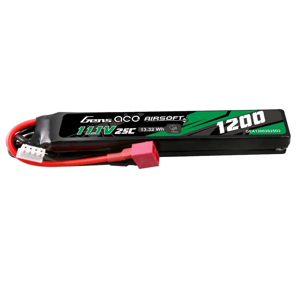 Gens Ace Airsoft 1200mAh 3S 25C batterie LiPo 11.1V Deans saddle