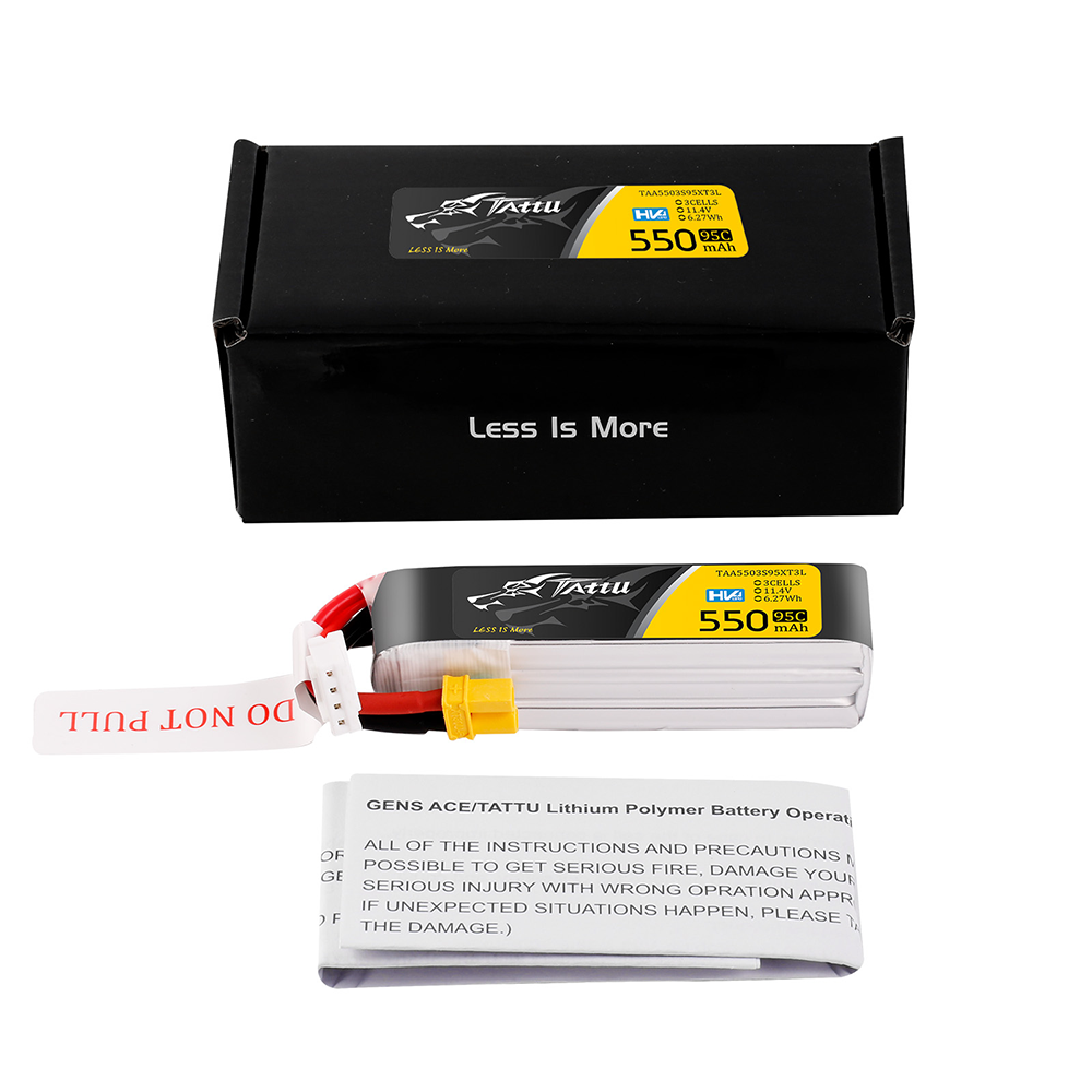 Tattu 550mAh 3S 95C batterie LiPo HV XT30 11,4V
