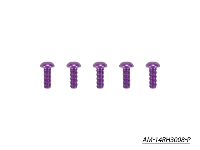 Arrowmax vis alu M3x8 tête ronde violet lot 5 7075