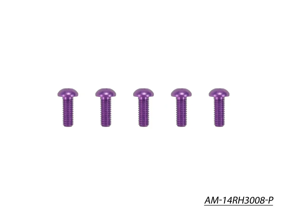 Arrowmax vis alu M3x8 tête ronde violet lot 5 7075