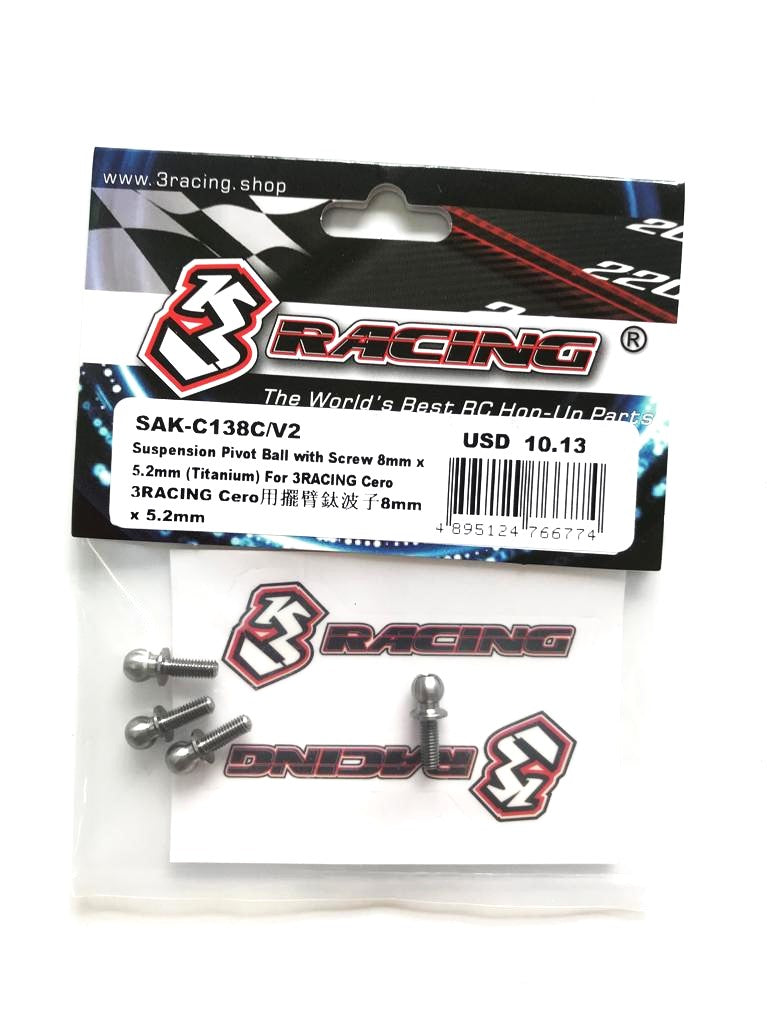 3Racing Cero SAK-C138C/V2 rotule suspension titane 8 mm